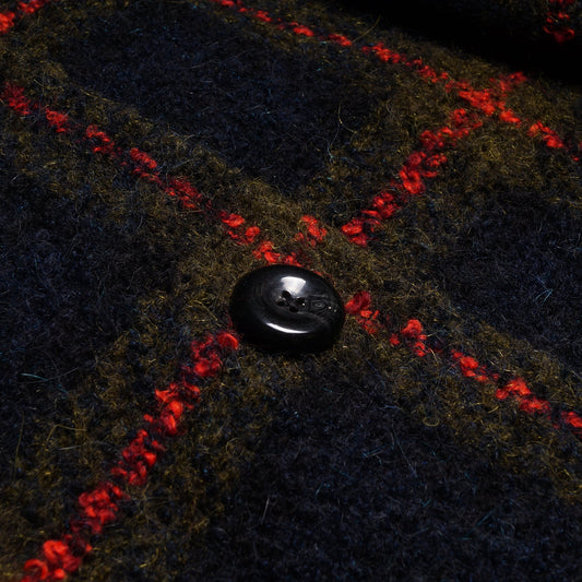 Lined Checked Coat - Navy/Multi