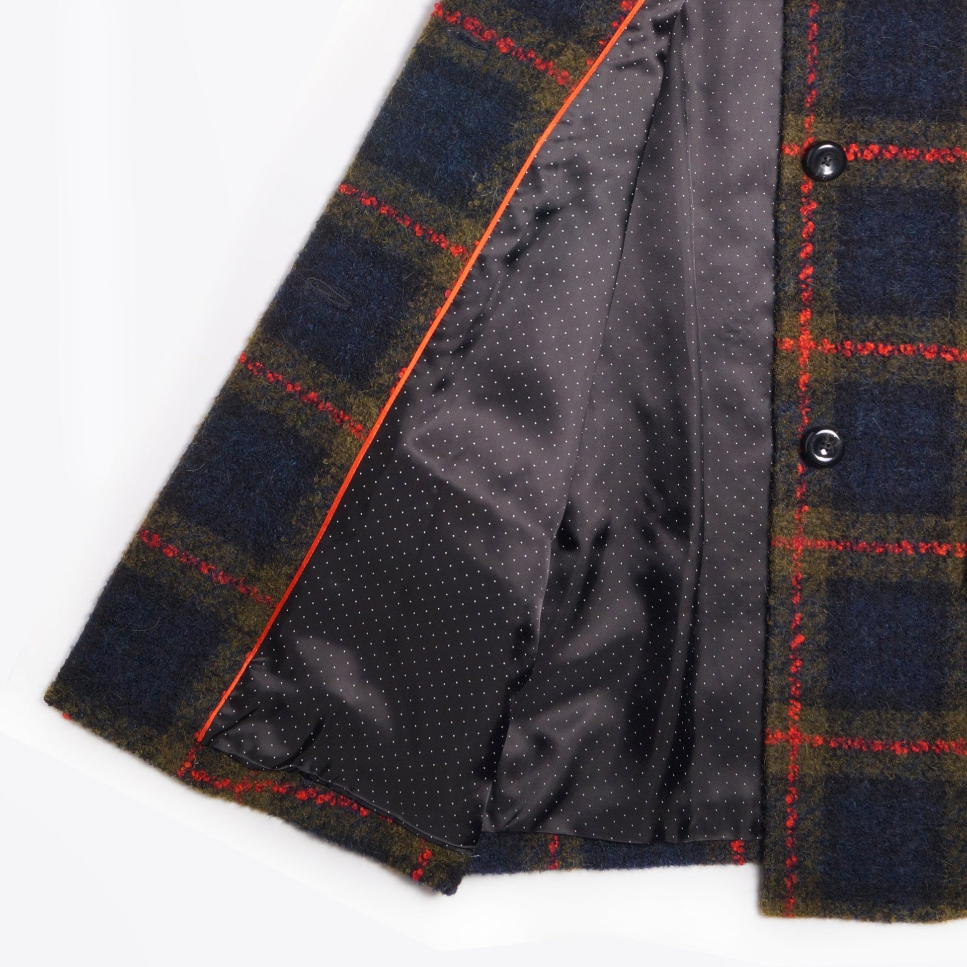 Paul Lined Checked Coat - Navy/Multi