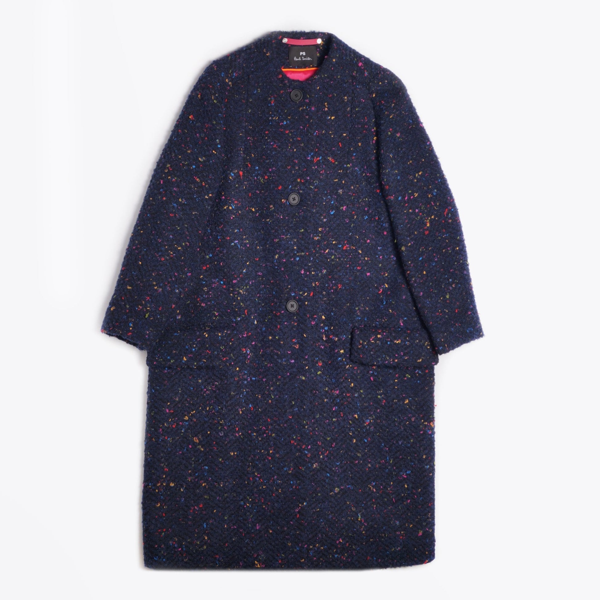 Paul Multi-Colour Flecked Lined Coat - Navy