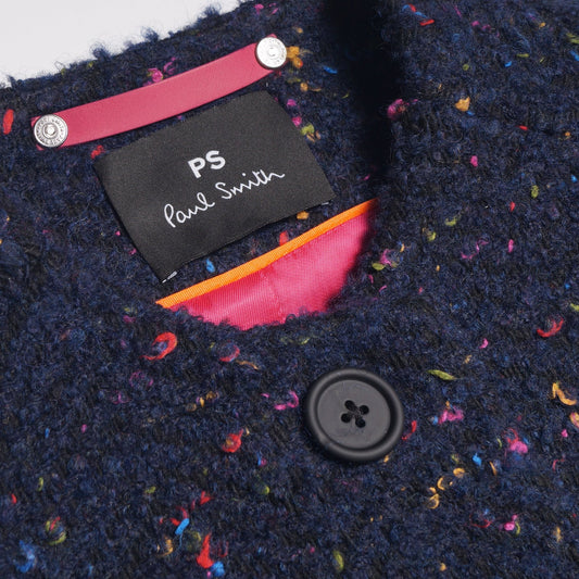 Multi-Colour Flecked Lined Coat - Navy