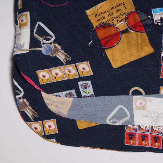 - 'Archive' Print Dress - Navy/Multi