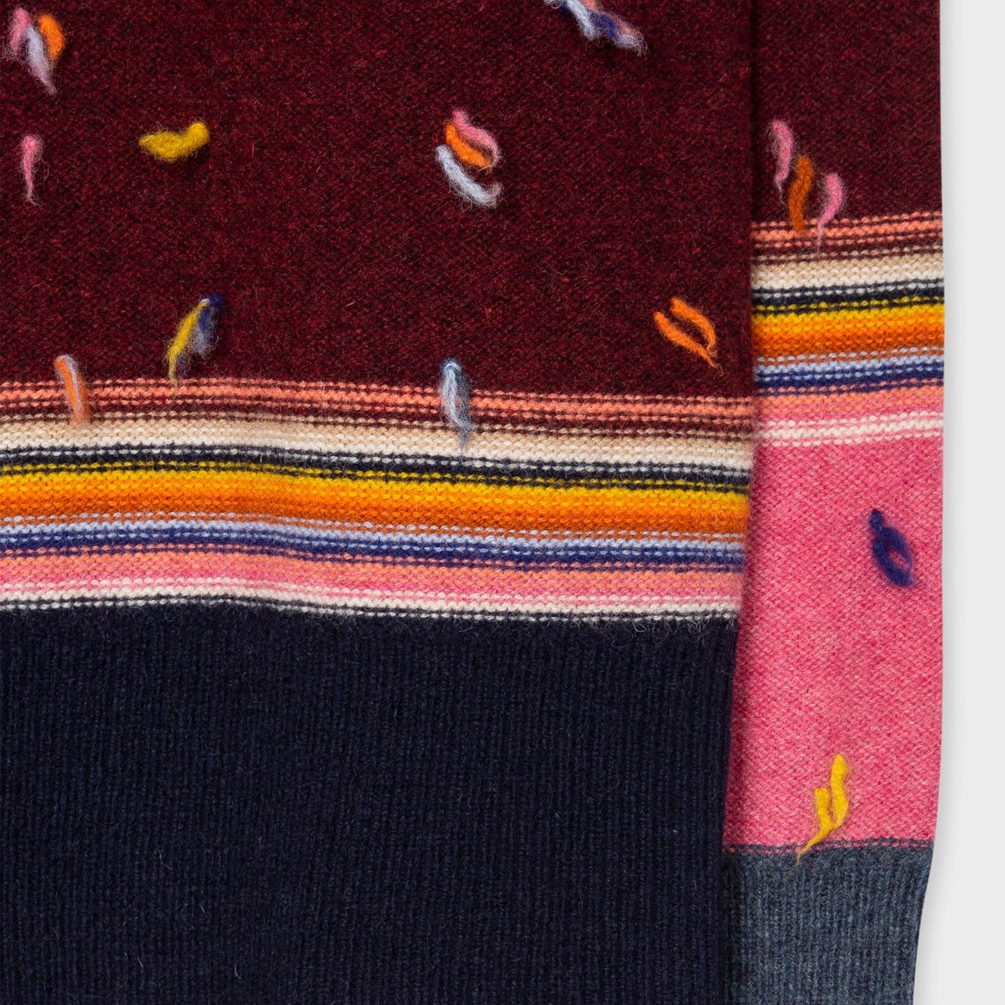 - Wool Striped Roll Neck Sweater - Multi