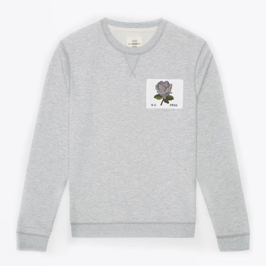 - Rose Patch Sweater - Grey