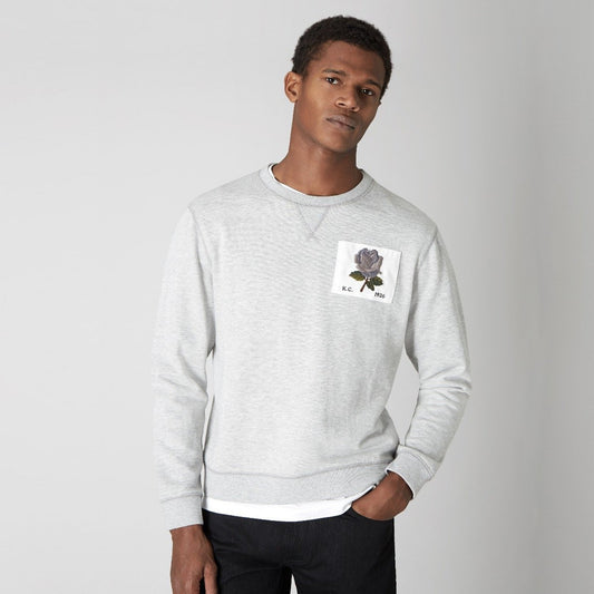 - Rose Patch Sweater - Grey