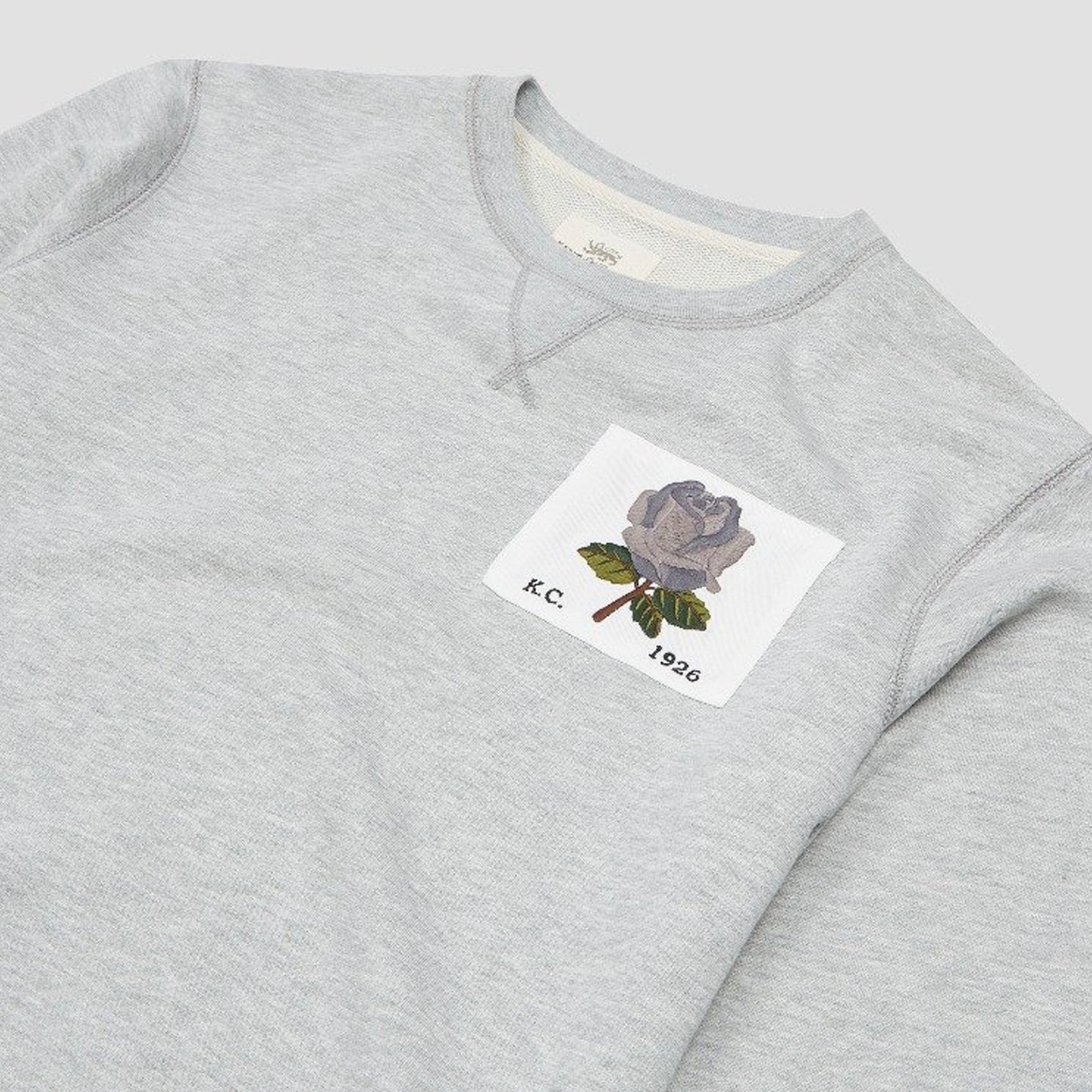 - Rose Patch Sweater - Grey