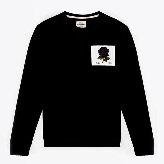 - Rose Patch Sweater - Black