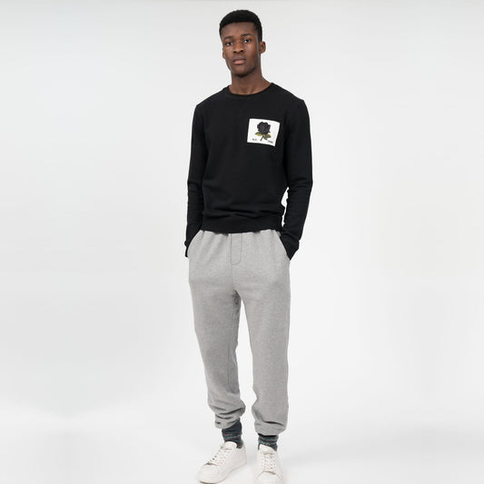 - Rose Patch Sweater - Black