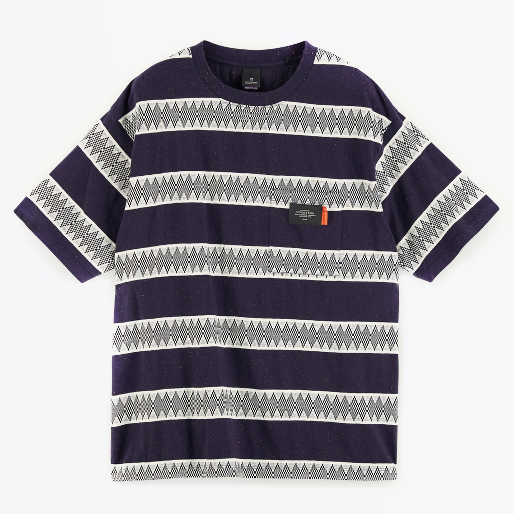 Scotch Jacquard Stripe T-Shirt - Navy