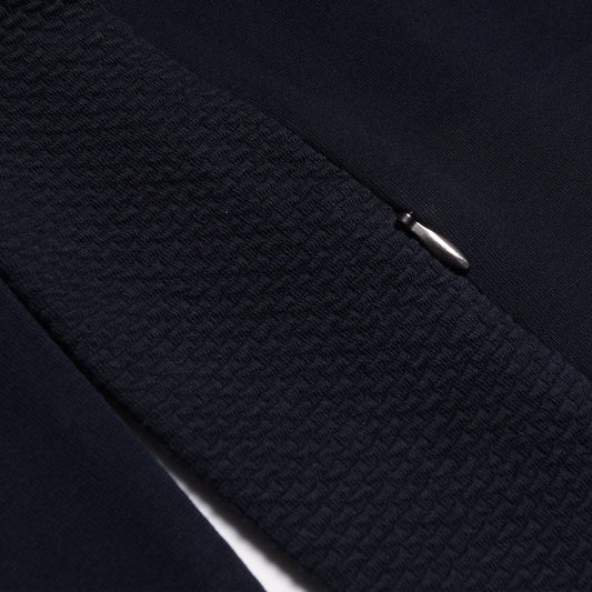 Full Zip Sweater With Trim - Navy