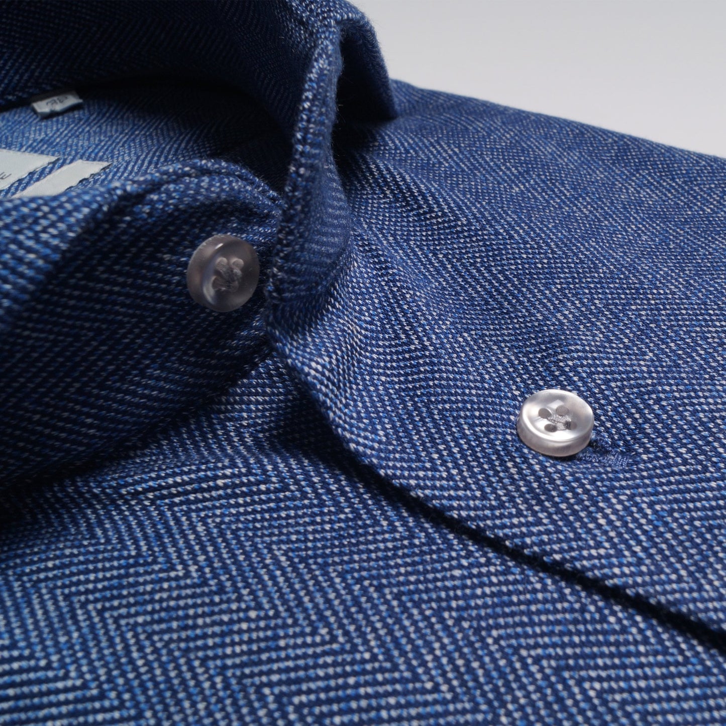 Knitted Herringbone Shirt - Navy