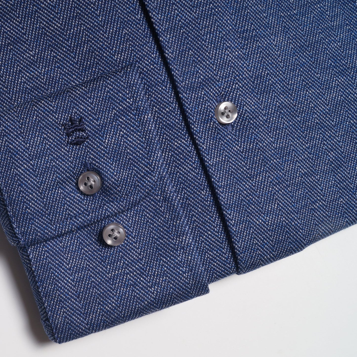 Knitted Herringbone Shirt - Navy