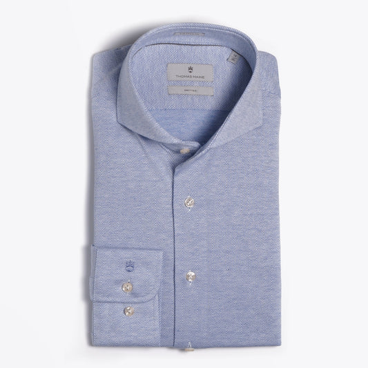 Knitted Chevron Shirt - Blue