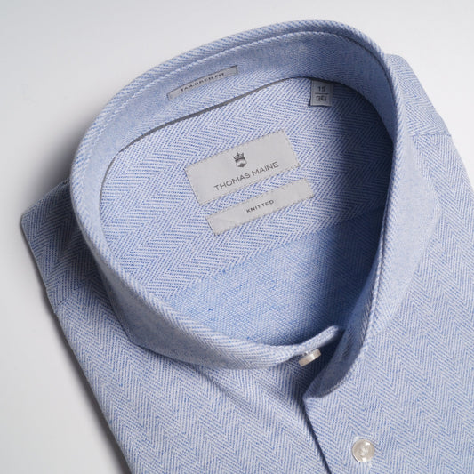 Knitted Chevron Shirt - Blue