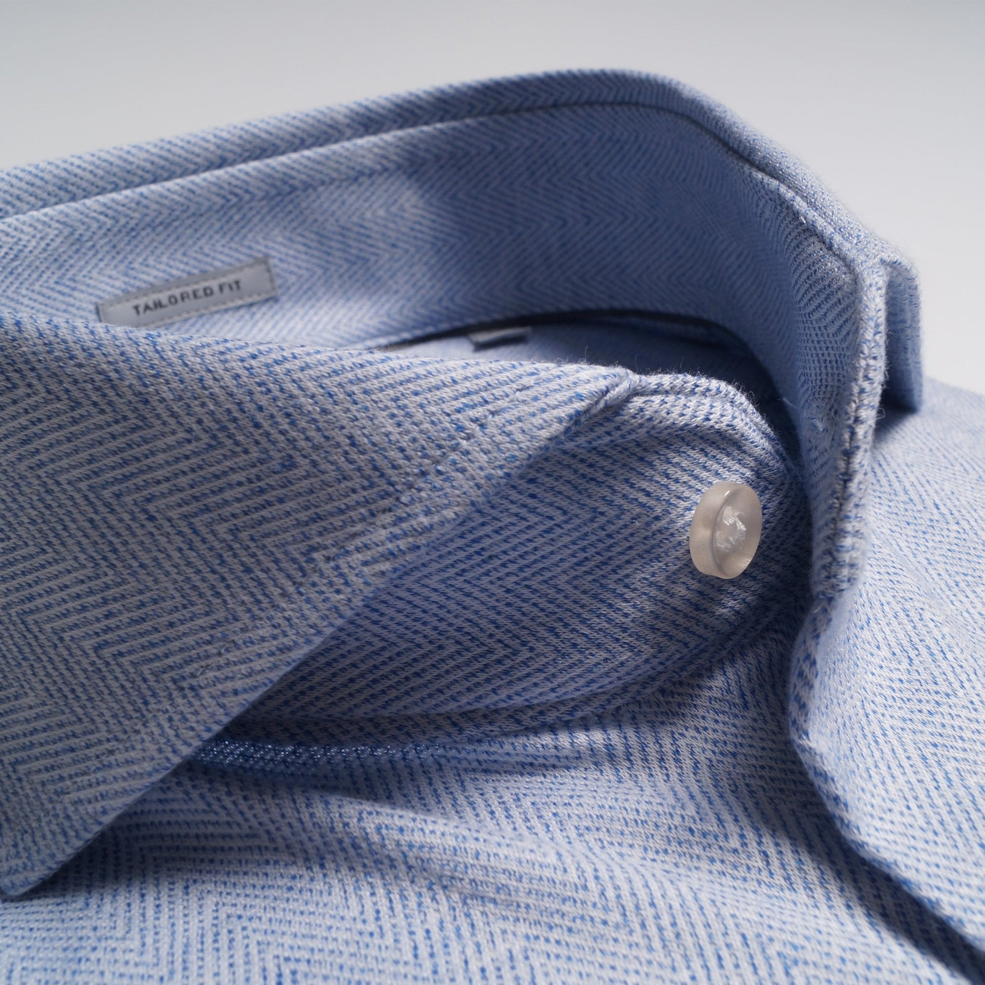 Thomas Knitted Chevron Shirt - Blue