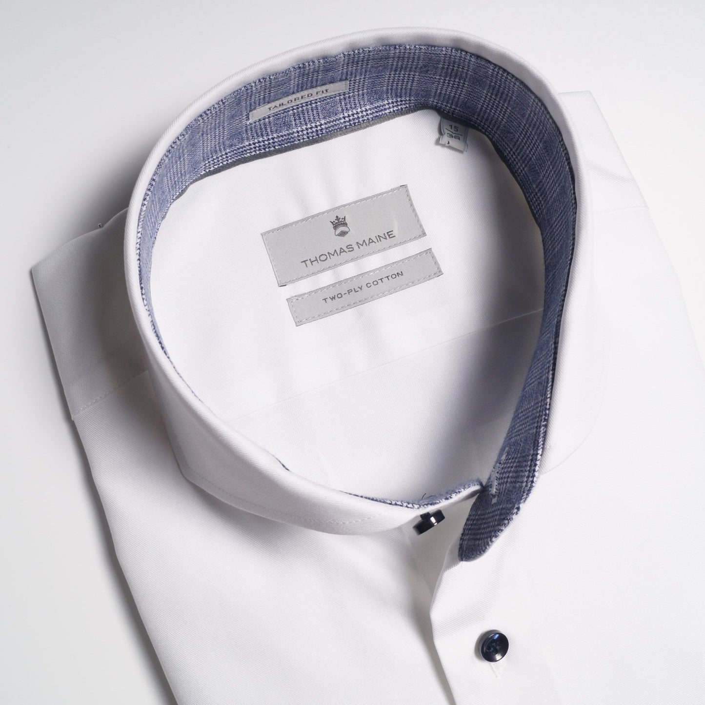 - Checked Trim Insert Shirt - White