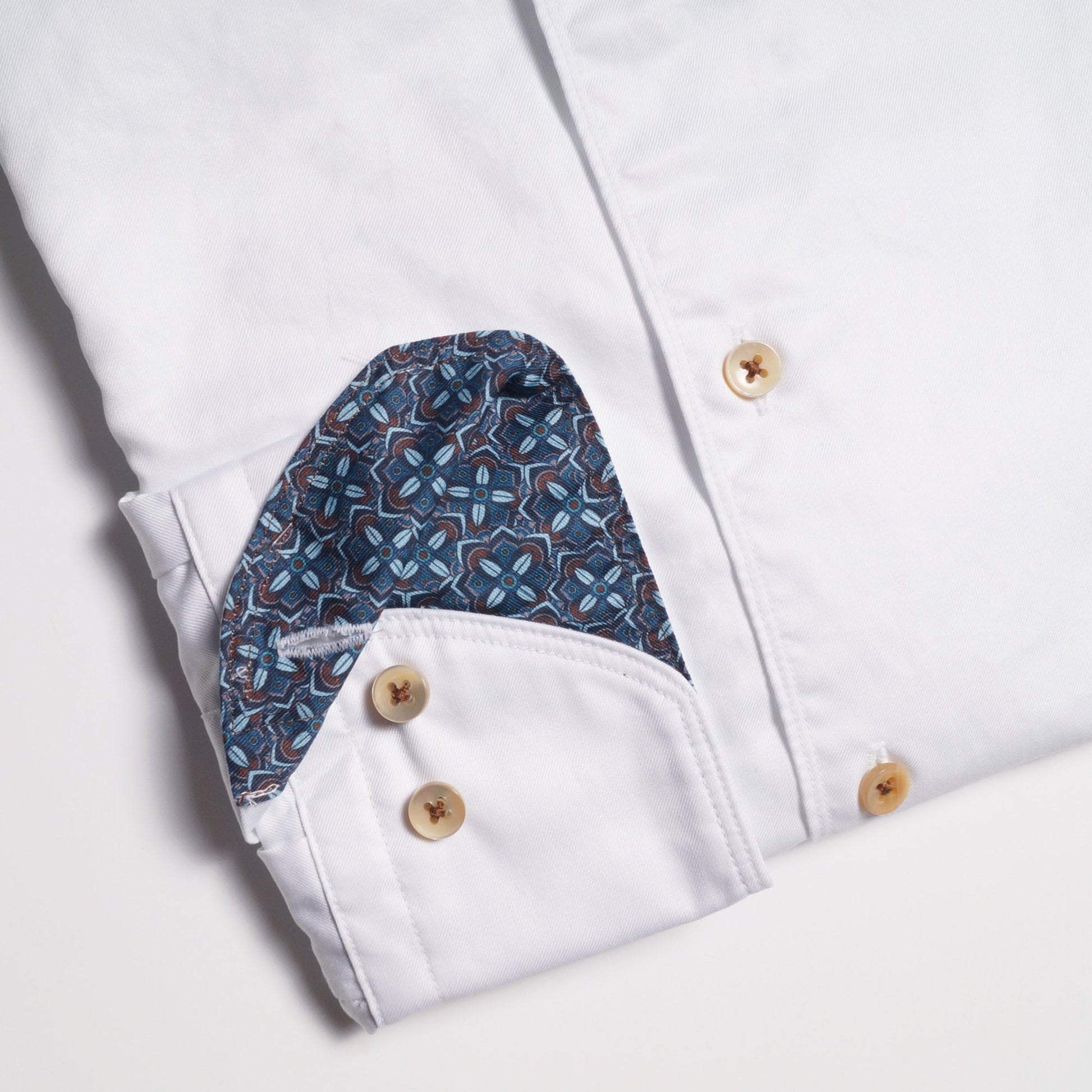 Stenstroms Geometric Trim Insert Shirt - White