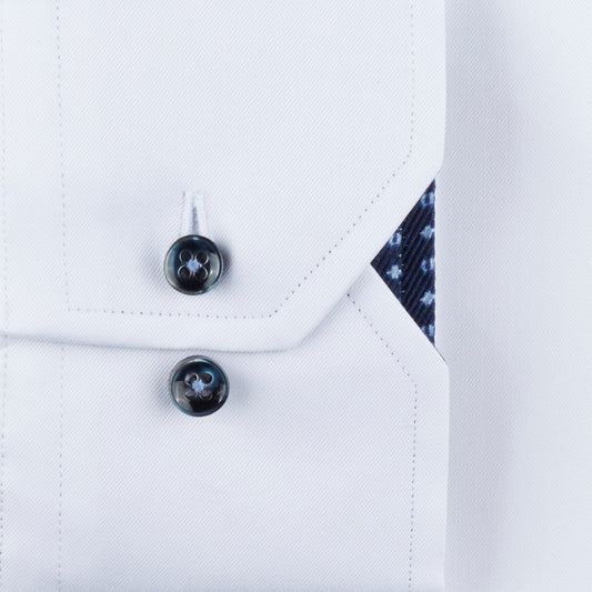 - Contrast Trim Insert Shirt - White