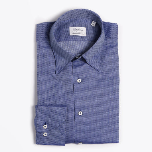 - Cotton Jacquard Shirt - Navy