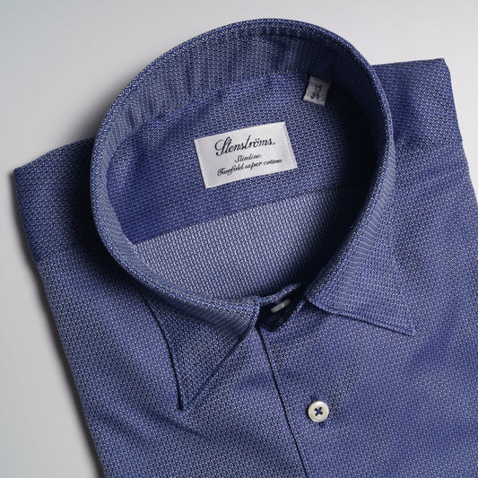 - Cotton Jacquard Shirt - Navy