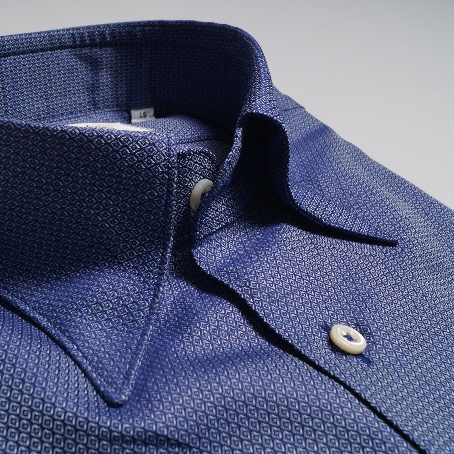 - Cotton Jacquard Shirt - Navy