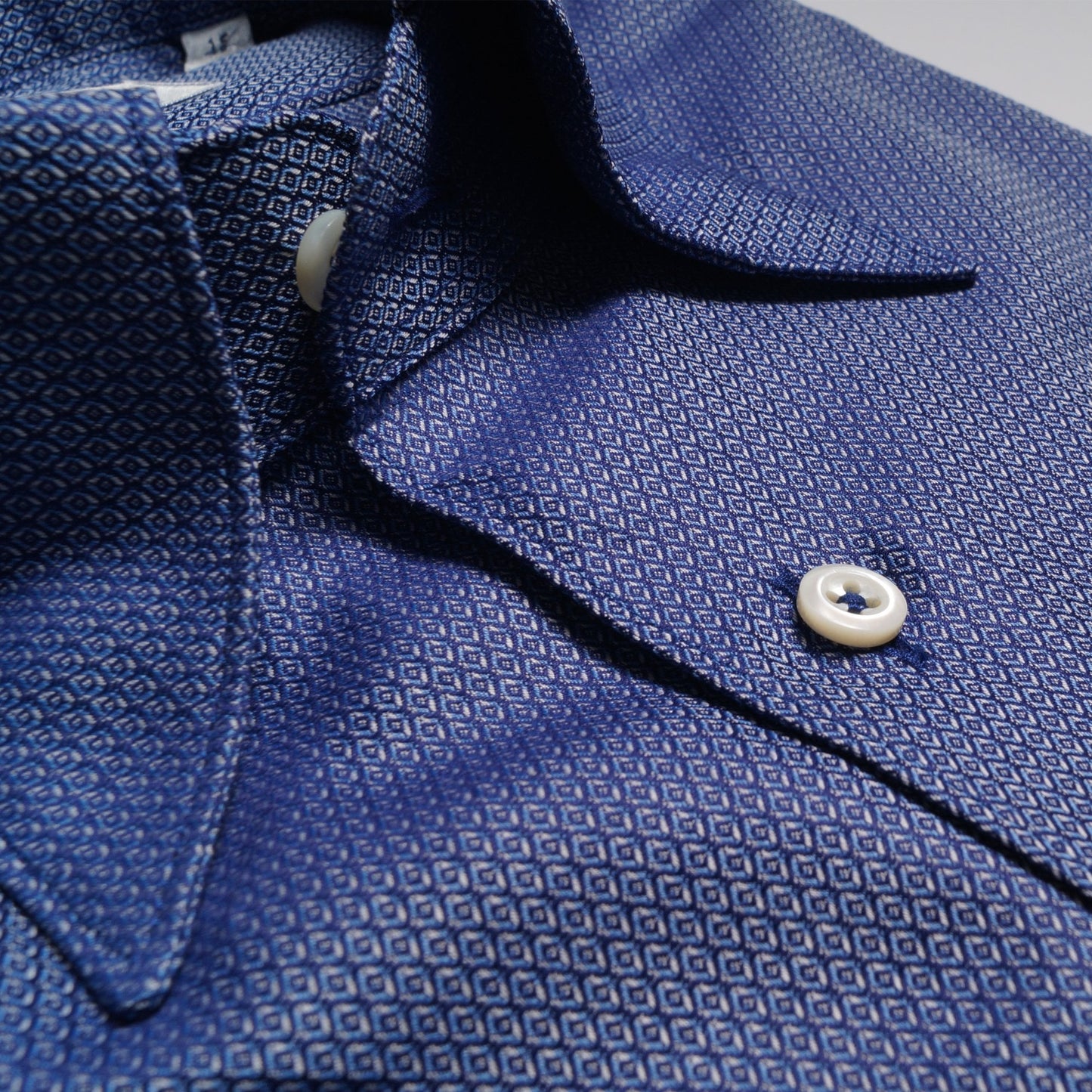 - Cotton Jacquard Shirt - Navy