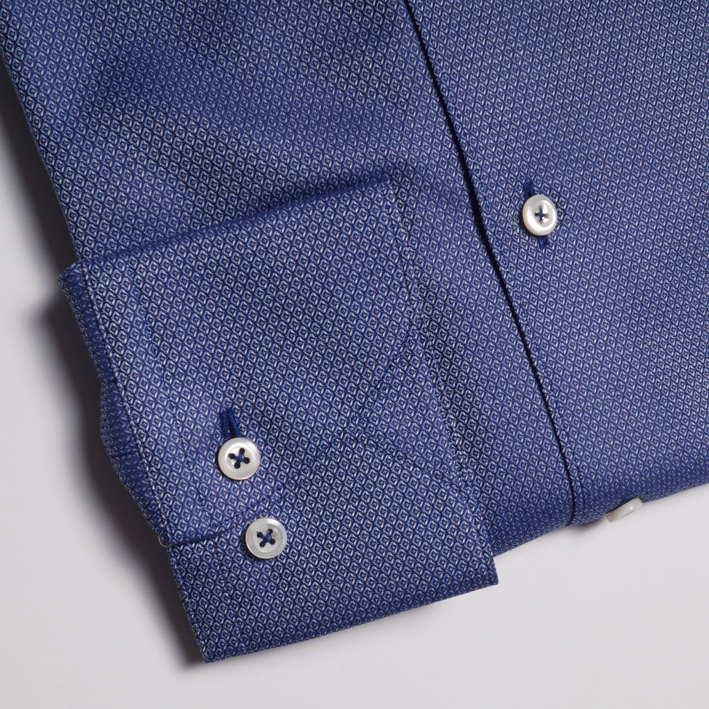 - Cotton Jacquard Shirt - Navy