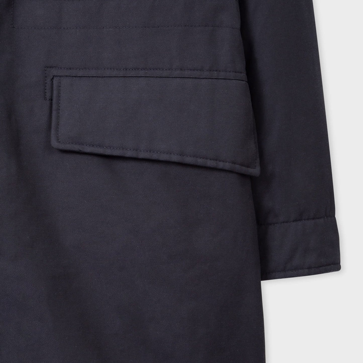 - Cotton-Blend Parka Coat - Dark Navy