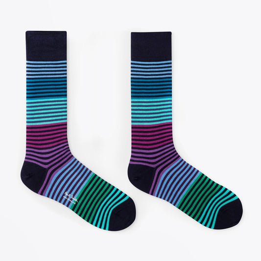 - Three Pack Multi-Stripe Socks - Multi