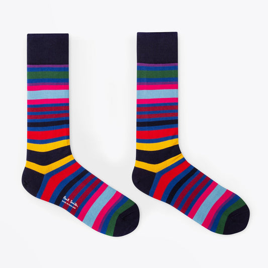 - Three Pack Multi-Stripe Socks - Multi