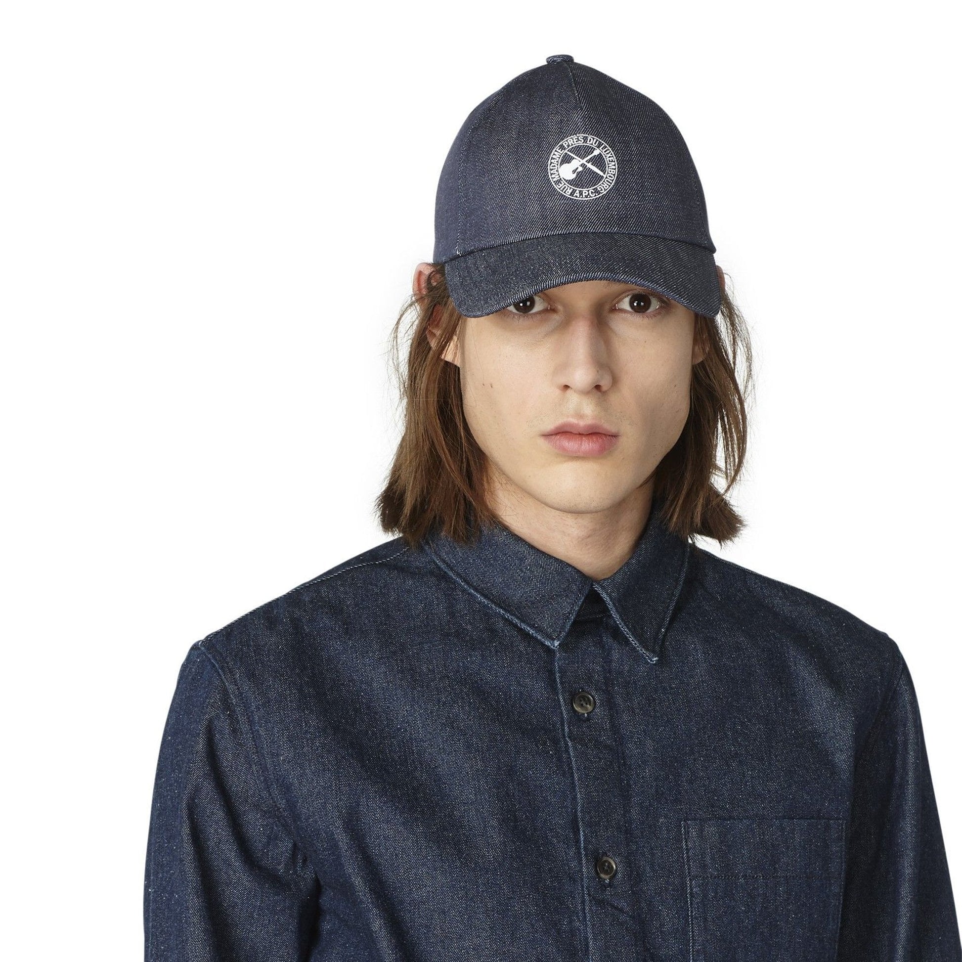A.P.C. Guitar Logo Denim Cap - Indigo