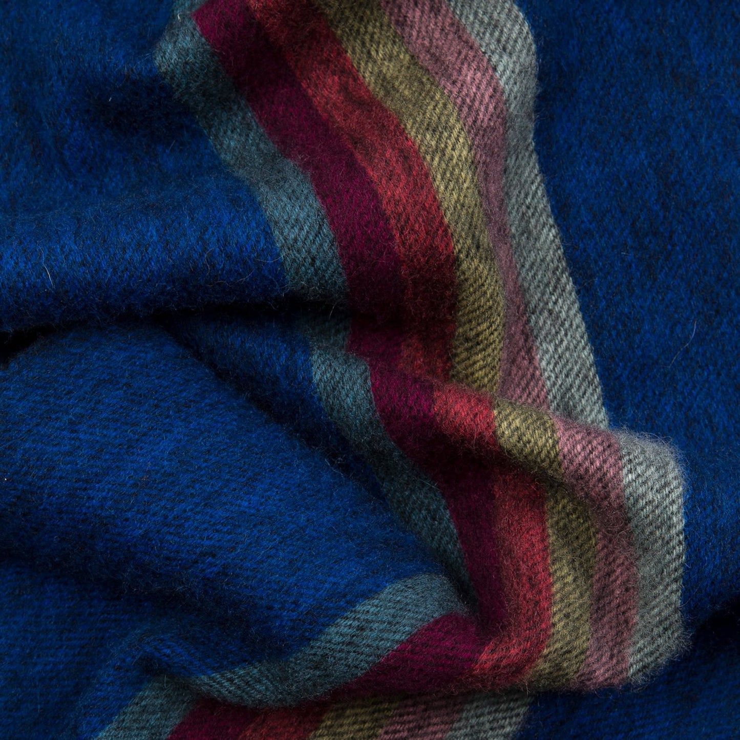 - Cashmere 'Artist Stripe' Scarf - Blue/Multi