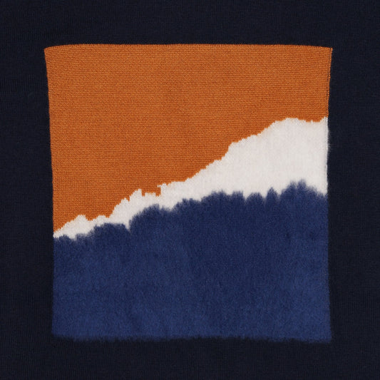 Merino-Blend Mountain Sweater - Dark Navy
