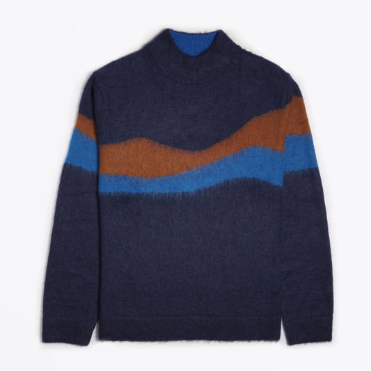 Mohair-Blend Mountain Pullover - Dark Navy