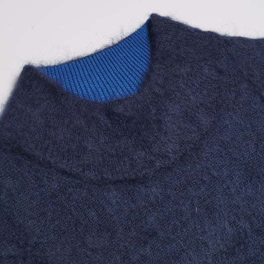 Mohair-Blend Mountain Pullover - Dark Navy