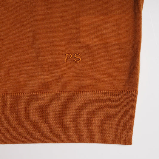 - Zip Neck Pullover - Dark Orange