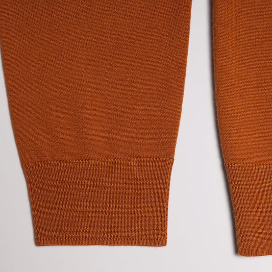 - Zip Neck Pullover - Dark Orange