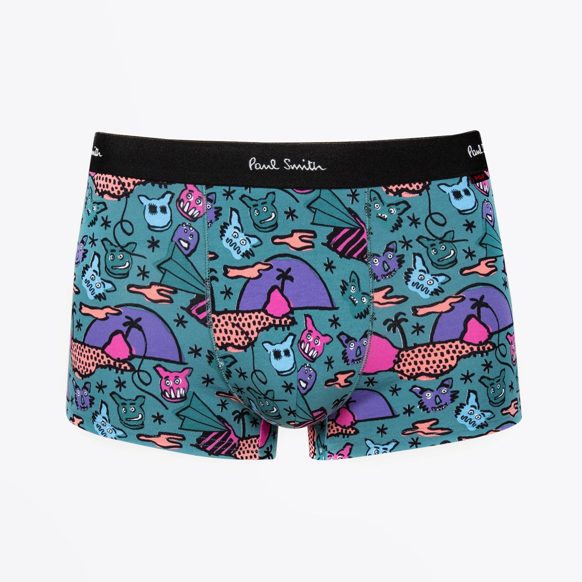 Paul Monsters Print Boxer Briefs - Green