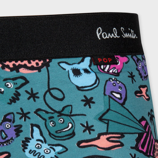 Monsters Print Boxer Briefs - Green