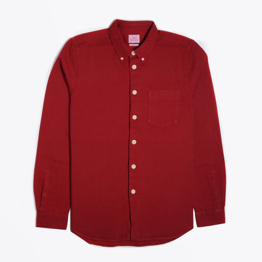 - Button-Down Tailored Shirt - Red