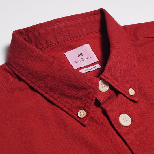 - Button-Down Tailored Shirt - Red