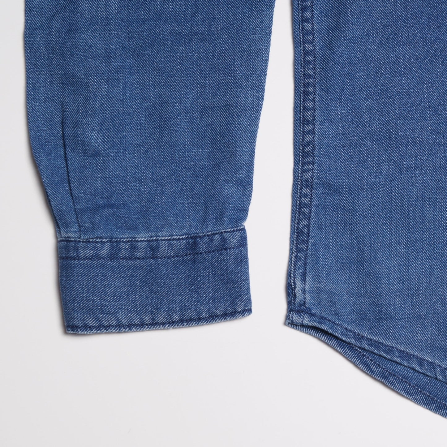 - Tailored Fit Denim Shirt - Blue