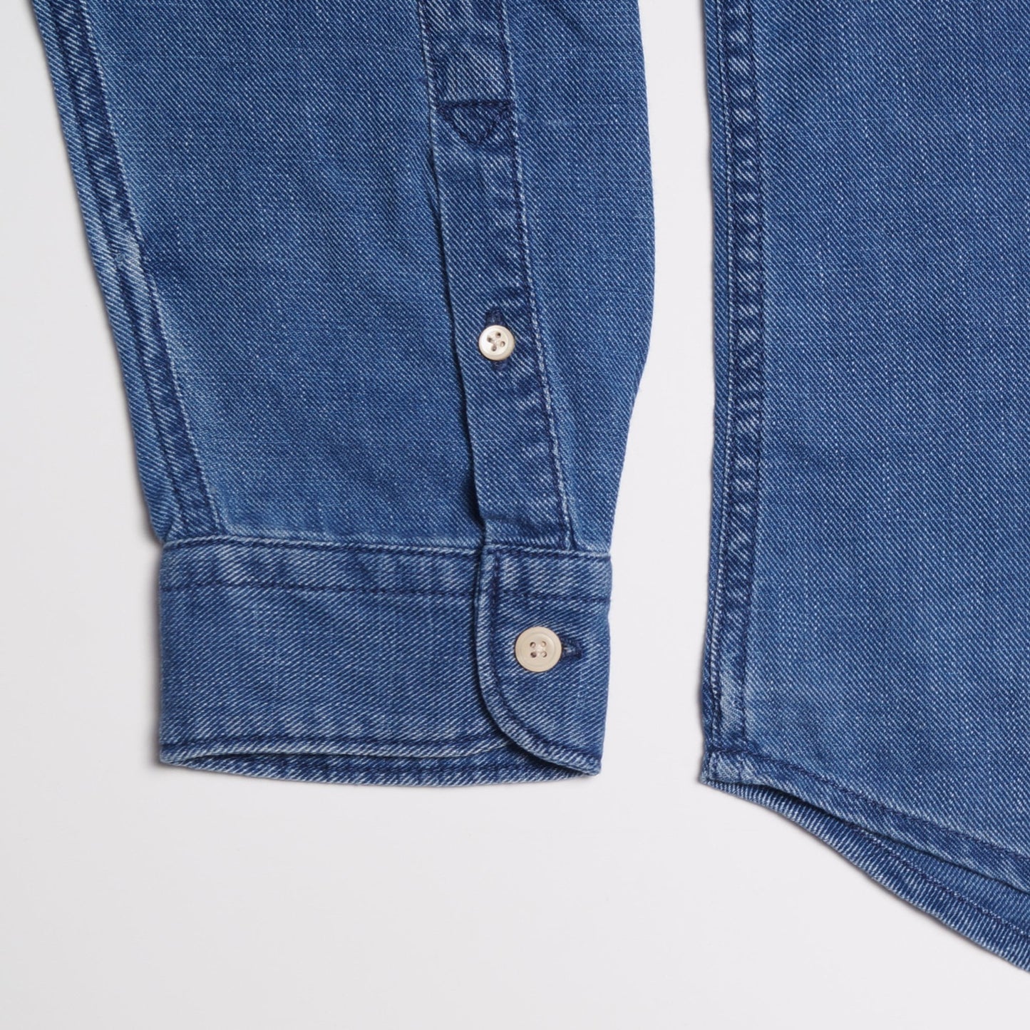 - Tailored Fit Denim Shirt - Blue