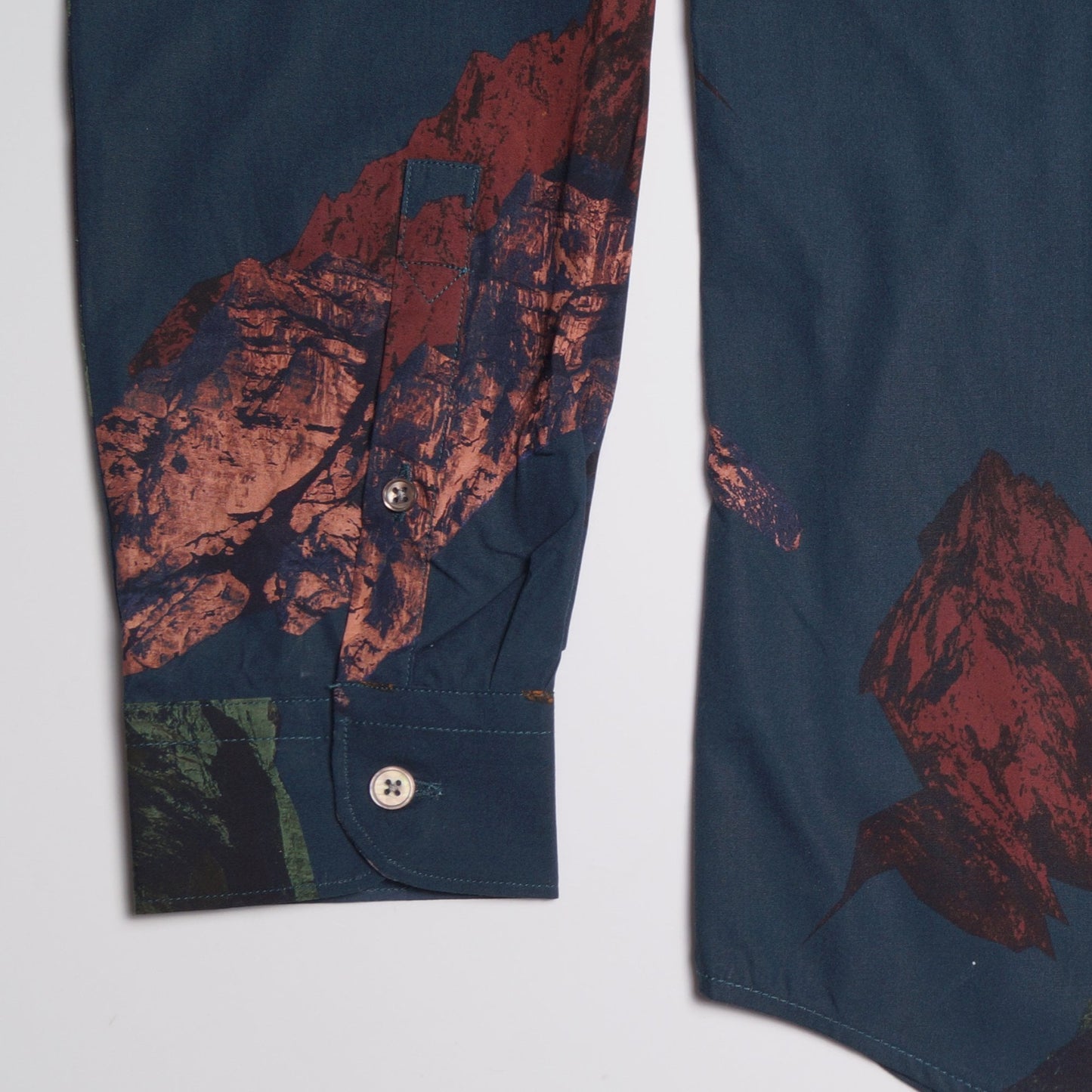 - 'Mountain' Print Shirt - Dark Navy