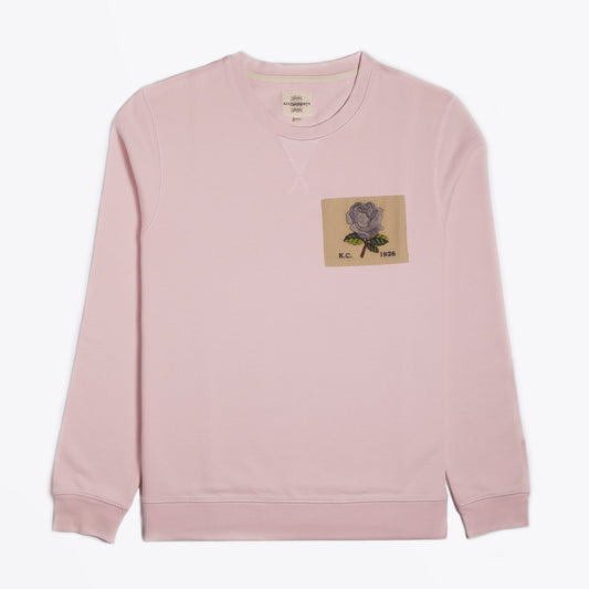 - Rose Patch Sweater - Powder Pink