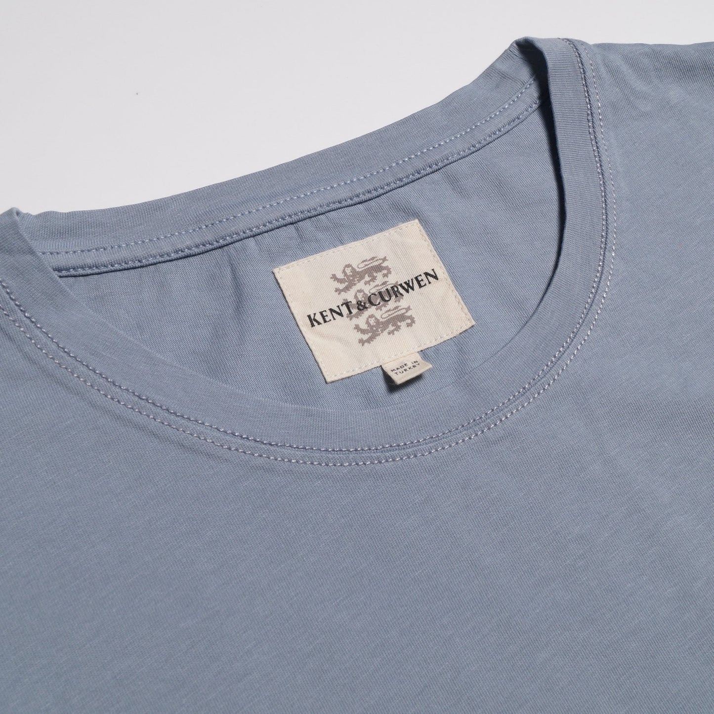 - Embroidered Rose Patch T-Shirt - Pale Blue