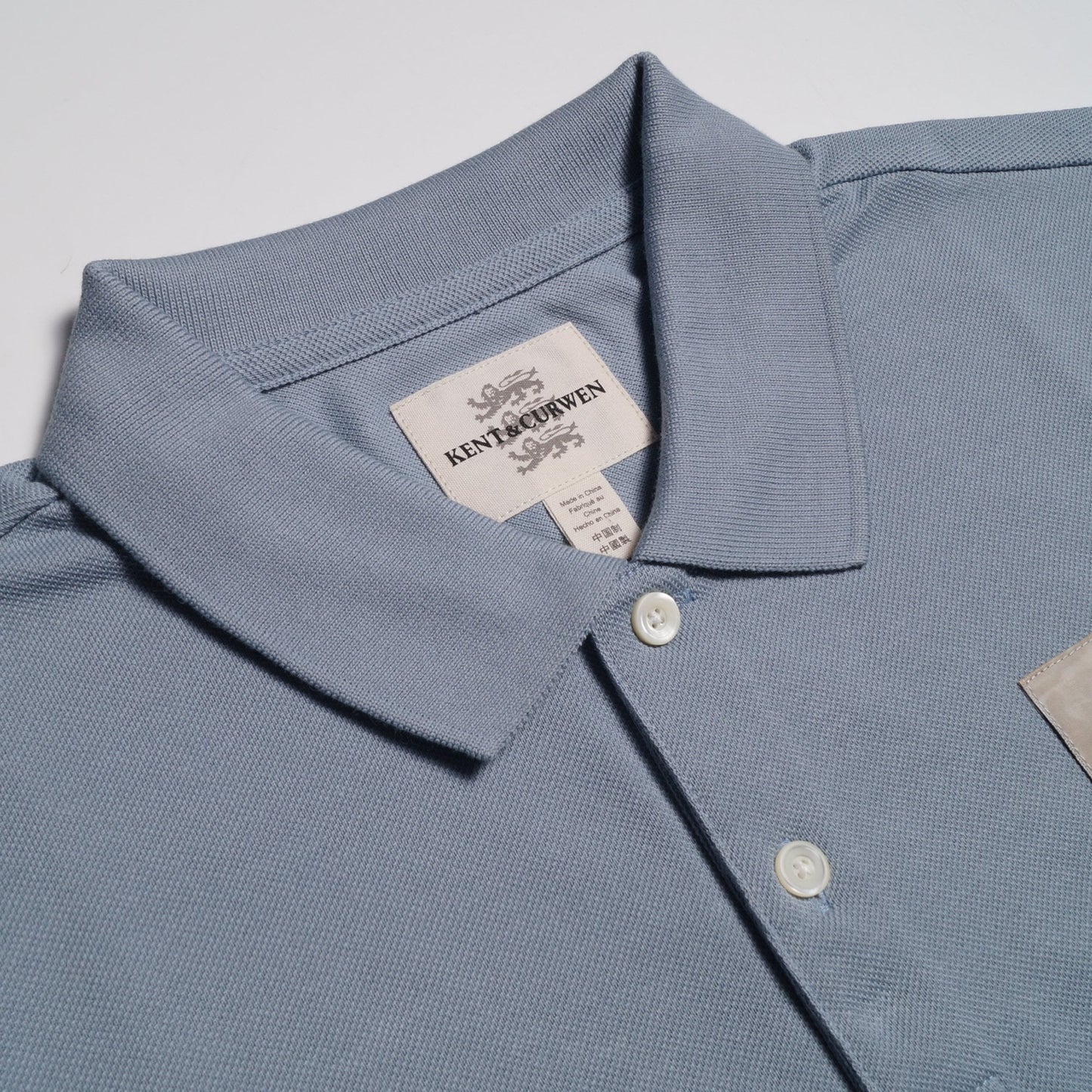 - Rose Patch Polo Shirt - Blue