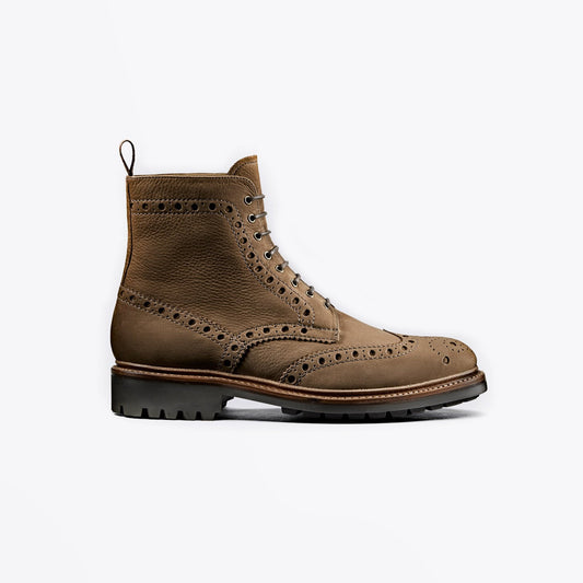 Fred - Nubuck Brogue Boots - Brown