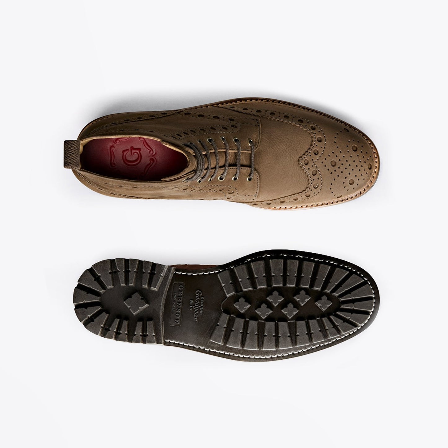 Fred - Nubuck Brogue Boots - Brown