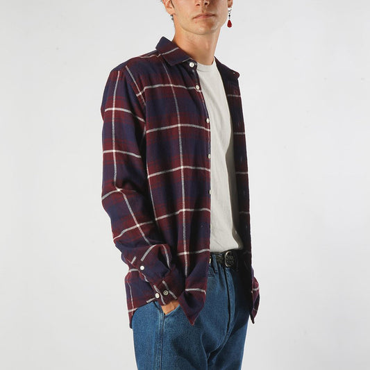 - Cruise - Checked Shirt - Navy/Burgundy