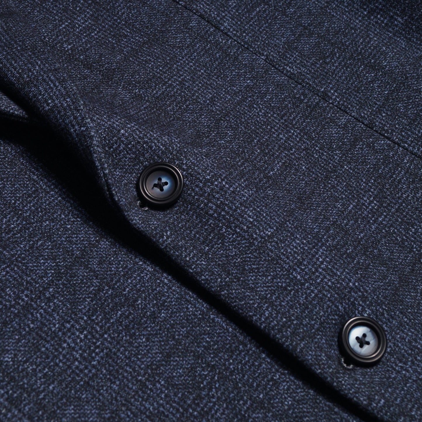 - Checked Print Fleece Blazer - Blue